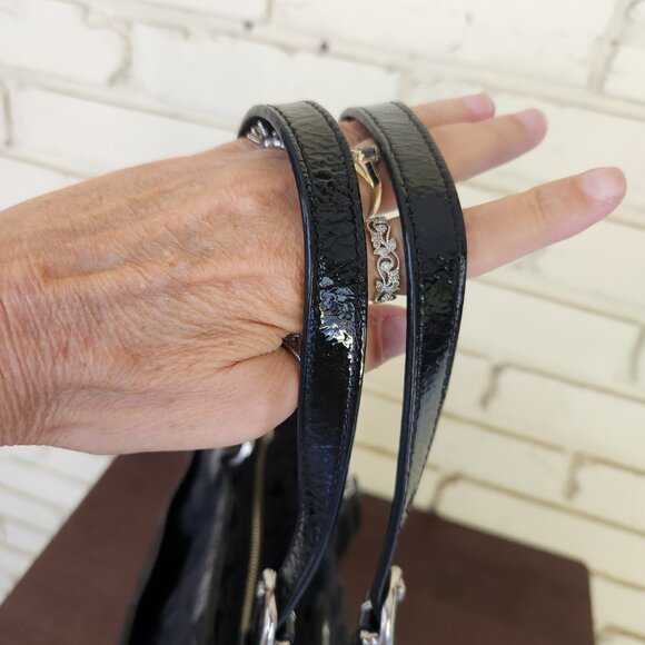 Like New Vintage Coach Signature Black Shoulder Bag Purse - Picture 8 of 13